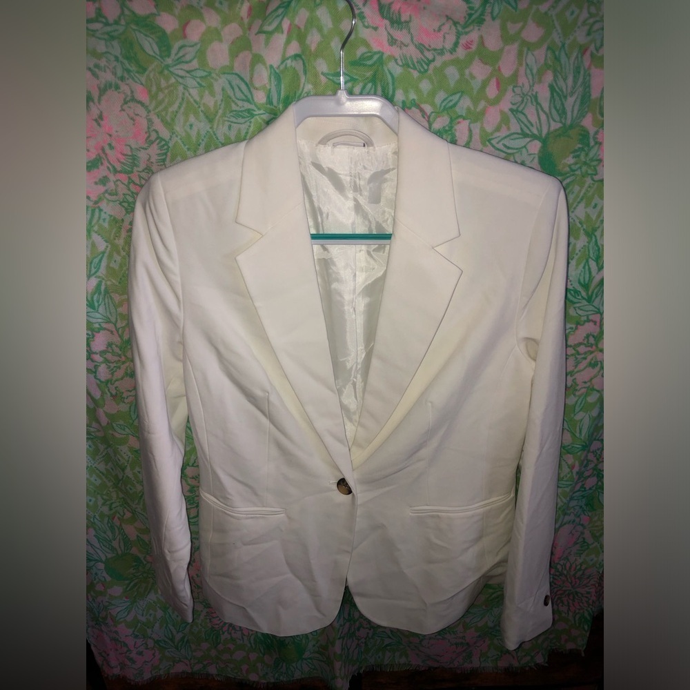 Classic Women's White Single-Button Blazer NWOT size 8 - Picture 8 of 16